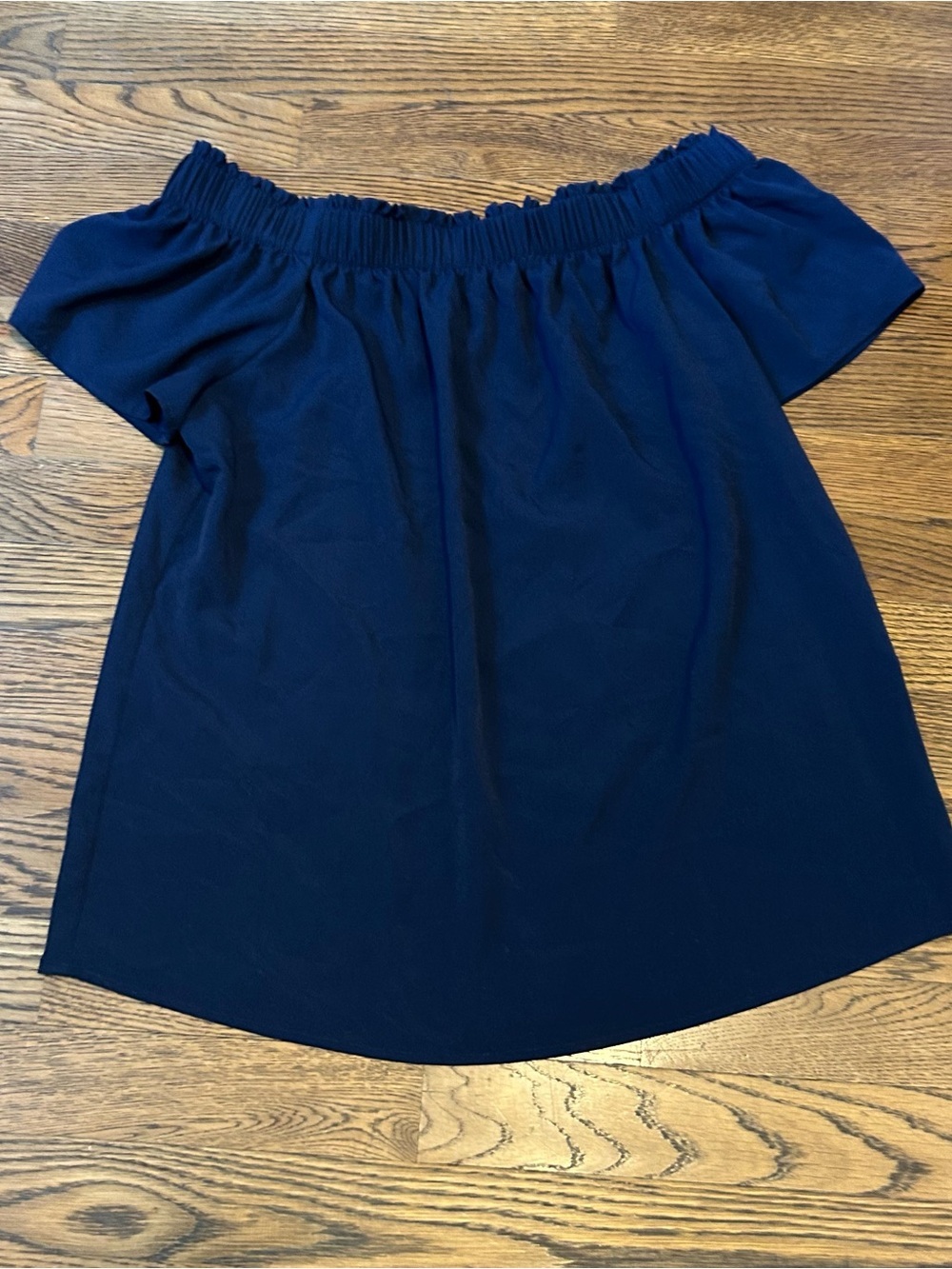 eva mendes for New York & Company Navy Blue Elastic Waist Top 0109
